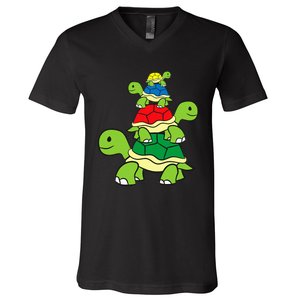 Cute Turtle Tortoises Ocean Love Sea Turtles V-Neck T-Shirt