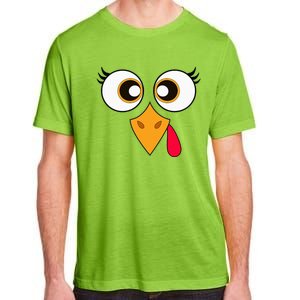 Cute Thanksgiving Turkey Face Turkey Day Adult ChromaSoft Performance T-Shirt