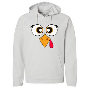 Cute Thanksgiving Turkey Face Turkey Day Performance Fleece Hoodie