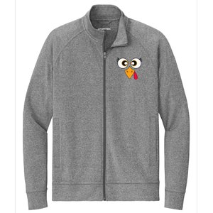 Cute Thanksgiving Turkey Face Turkey Day Stretch Full-Zip Cadet Jacket