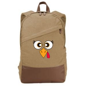 Cute Thanksgiving Turkey Face Turkey Day Cotton Canvas Backpack