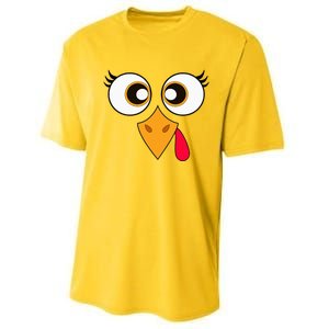 Cute Thanksgiving Turkey Face Turkey Day Performance Sprint T-Shirt