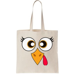 Cute Thanksgiving Turkey Face Turkey Day Tote Bag