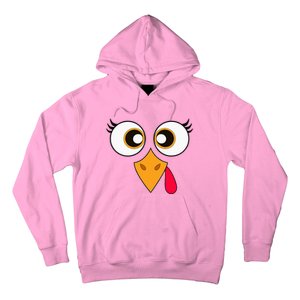 Cute Thanksgiving Turkey Face Turkey Day Hoodie