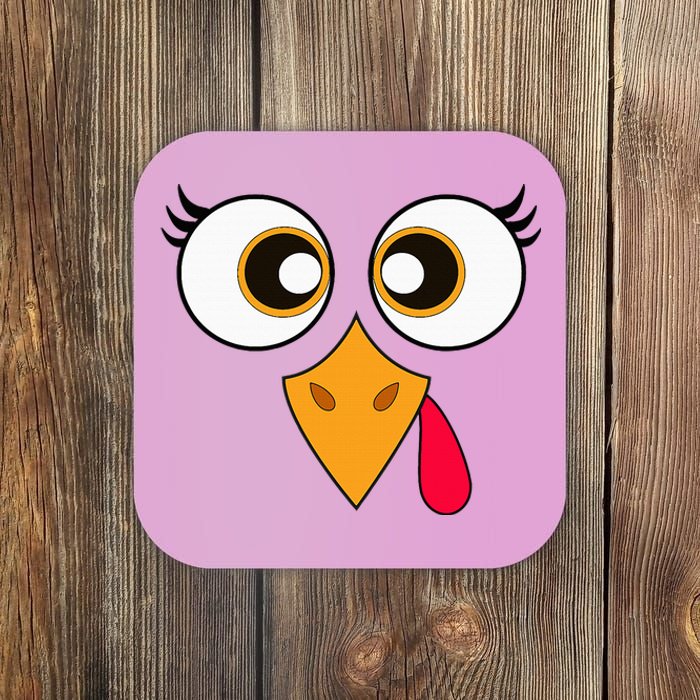 Cute Thanksgiving Turkey Face Turkey Day Coaster