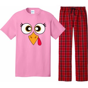 Cute Thanksgiving Turkey Face Turkey Day Pajama Set