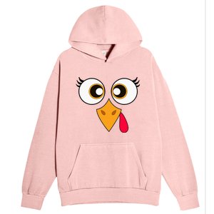 Cute Thanksgiving Turkey Face Turkey Day Urban Pullover Hoodie