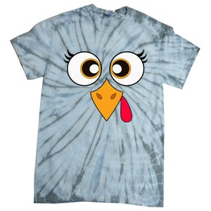 Cute Thanksgiving Turkey Face Turkey Day Tie-Dye T-Shirt