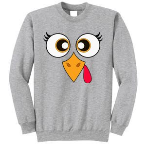 Cute Thanksgiving Turkey Face Turkey Day Sweatshirt