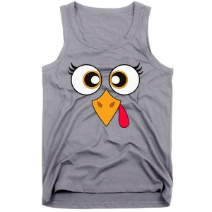 Cute Thanksgiving Turkey Face Turkey Day Tank Top