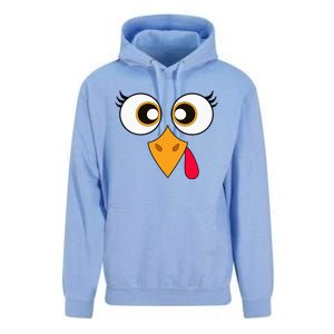 Cute Thanksgiving Turkey Face Turkey Day Unisex Surf Hoodie