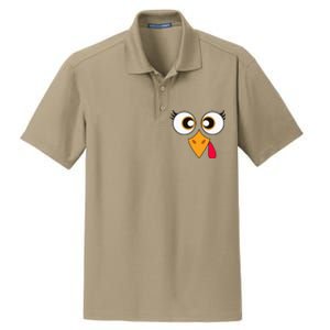 Cute Thanksgiving Turkey Face Turkey Day Dry Zone Grid Polo