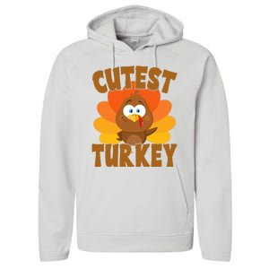 Cutest Turkey Thanksgiving Festive Performance Fleece Hoodie