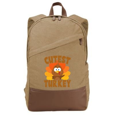 Cutest Turkey Thanksgiving Festive Cotton Canvas Backpack