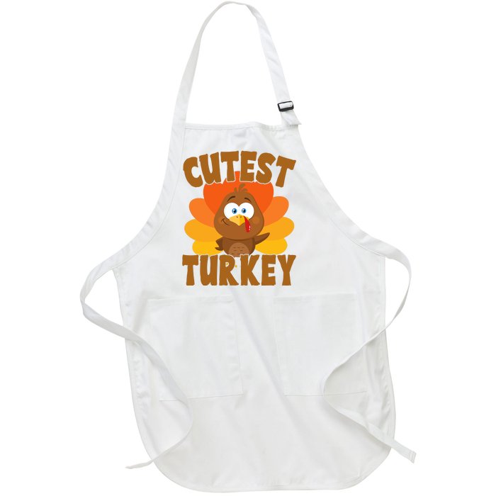 Cutest Turkey Thanksgiving Festive Full-Length Apron With Pockets