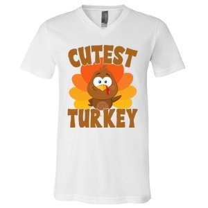 Cutest Turkey Thanksgiving Festive V-Neck T-Shirt