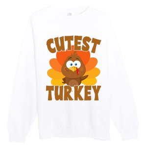 Cutest Turkey Thanksgiving Festive Premium Crewneck Sweatshirt