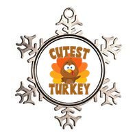 Cutest Turkey Thanksgiving Festive Metallic Star Ornament