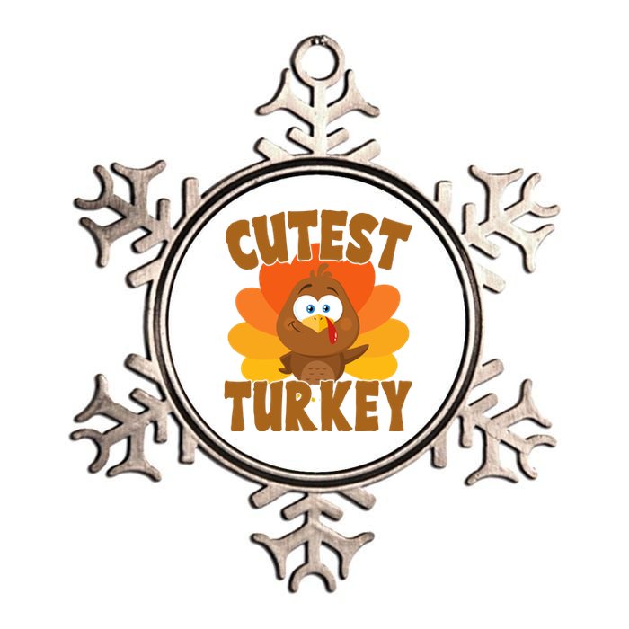 Cutest Turkey Thanksgiving Festive Metallic Star Ornament