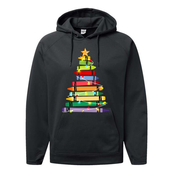 Christmas Tree Teacher Student Xmas Holiday Pajamas Performance Fleece Hoodie