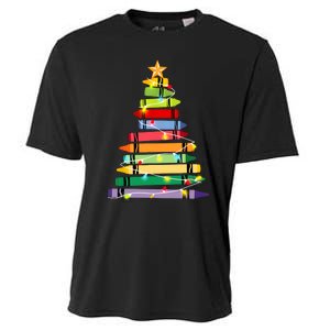 Christmas Tree Teacher Student Xmas Holiday Pajamas Cooling Performance Crew T-Shirt