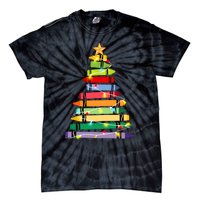 Christmas Tree Teacher Student Xmas Holiday Pajamas Tie-Dye T-Shirt