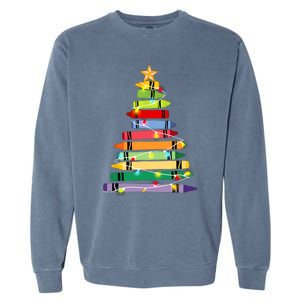 Christmas Tree Teacher Student Xmas Holiday Pajamas Garment-Dyed Sweatshirt