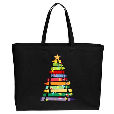 Christmas Tree Teacher Student Xmas Holiday Pajamas Cotton Canvas Jumbo Tote