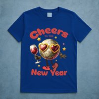 Cheers To The New Year 2025 Cute Funny Disco Ball Wine Party Gift T-Shirt