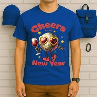 Cheers To The New Year 2025 Cute Funny Disco Ball Wine Party Gift T-Shirt