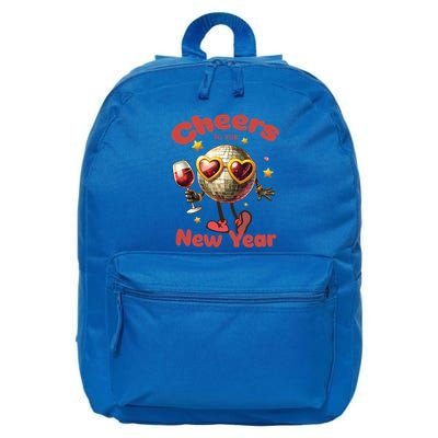 Cheers To The New Year 2025 Cute Funny Disco Ball Wine Party Gift 16 in Basic Backpack