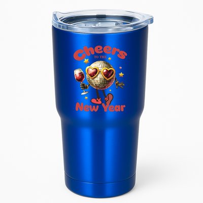 Cheers To The New Year 2025 Cute Funny Disco Ball Wine Party Gift Tumbler