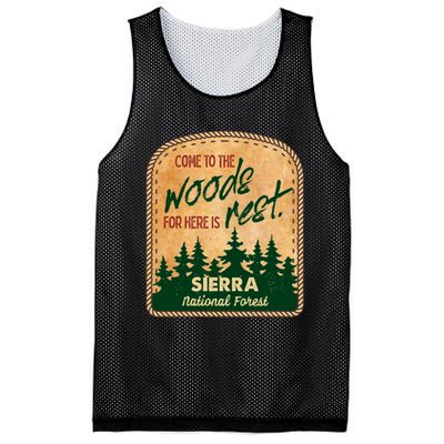 Come To The Woods For Here Is Rest Sierra National Forest Mesh Reversible Basketball Jersey Tank