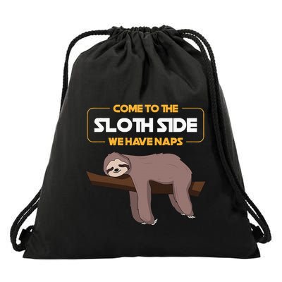 Come To The Sloth Side Funny Sloth Pun Drawstring Bag