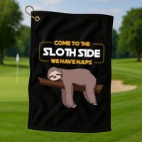 Come To The Sloth Side Funny Sloth Pun Golf Towel