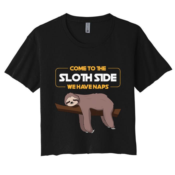 Come To The Sloth Side Funny Sloth Pun Crop Top