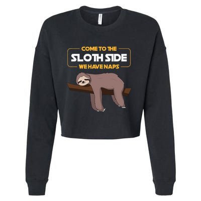 Come To The Sloth Side Funny Sloth Pun Cropped Pullover Crew