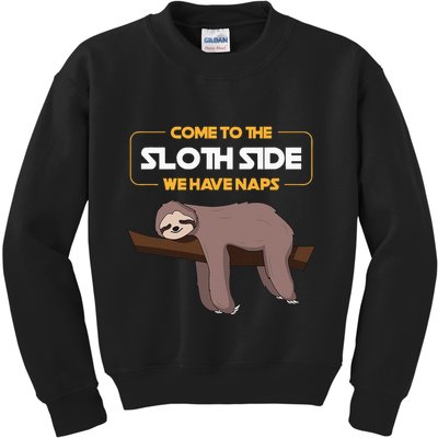 Come To The Sloth Side Funny Sloth Pun Kids Sweatshirt