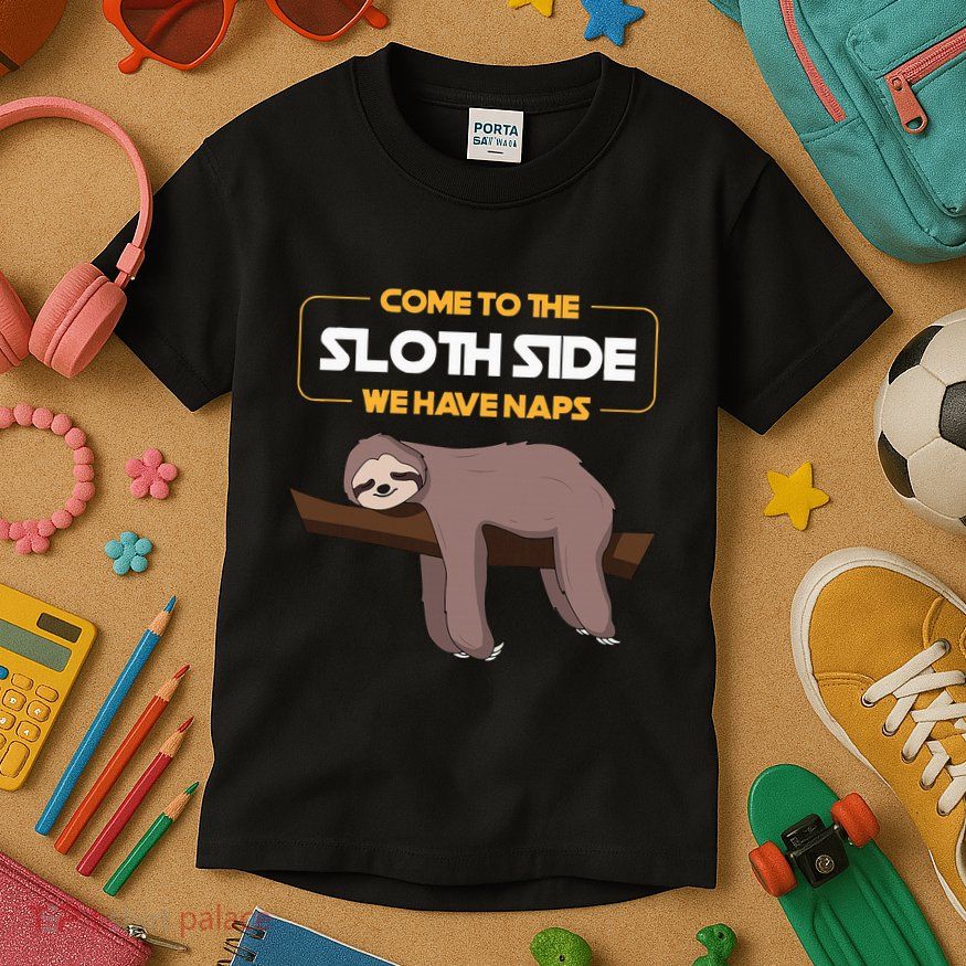 Come To The Sloth Side Funny Sloth Pun Kids T-Shirt