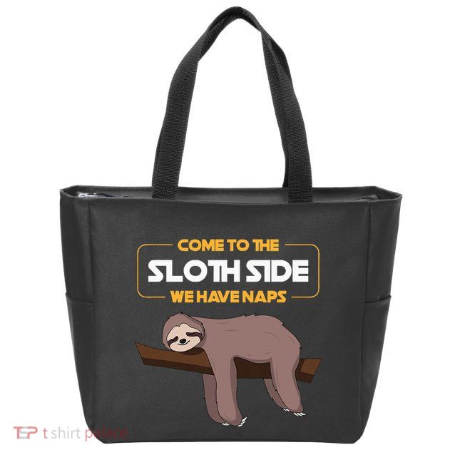 Come To The Sloth Side Funny Sloth Pun Zip Tote Bag