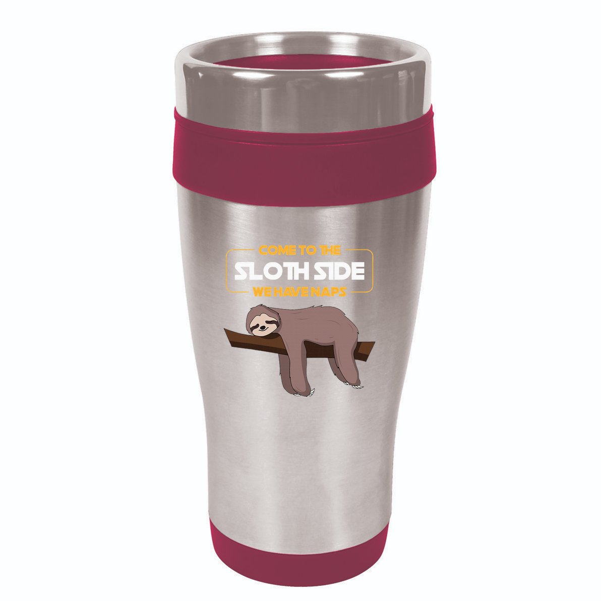 Come To The Sloth Side Funny Sloth Pun 16oz Travel Tumbler
