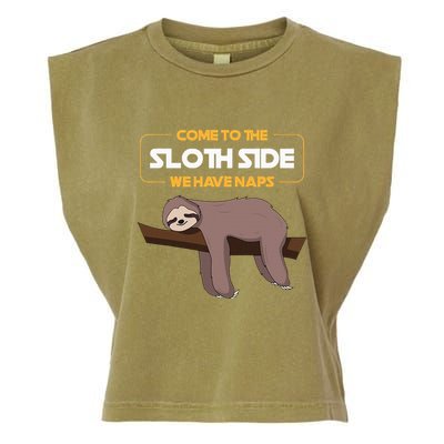 Come To The Sloth Side Funny Sloth Pun Garment-Dyed Women's Muscle Tee