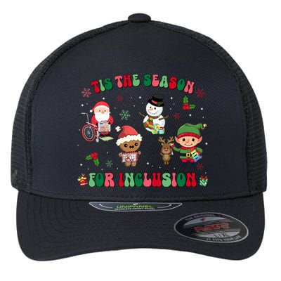 Christmas Teacher Tis The Season For Inclusion Sped Teacher Flexfit Unipanel Trucker Cap