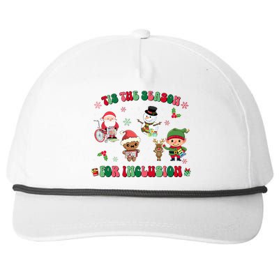 Christmas Teacher Tis The Season For Inclusion Sped Teacher Snapback Five-Panel Rope Hat