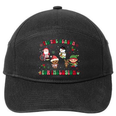 Christmas Teacher Tis The Season For Inclusion Sped Teacher 7-Panel Snapback Hat