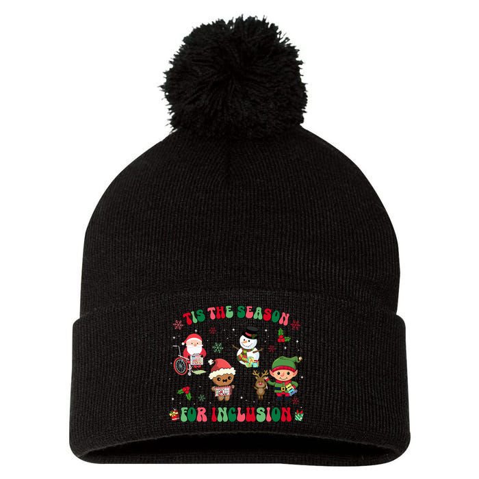 Christmas Teacher Tis The Season For Inclusion Sped Teacher Pom Pom 12in Knit Beanie