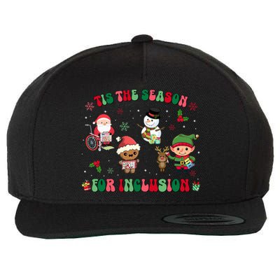 Christmas Teacher Tis The Season For Inclusion Sped Teacher Wool Snapback Cap