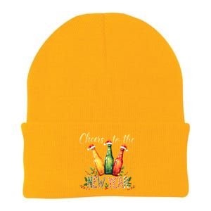 Cheers To The New Year 2025 New Year Festive Bottles Design Cute Gift Knit Cap Winter Beanie