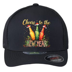 Cheers To The New Year 2025 New Year Festive Bottles Design Cute Gift Flexfit Unipanel Trucker Cap