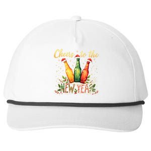 Cheers To The New Year 2025 New Year Festive Bottles Design Cute Gift Snapback Five-Panel Rope Hat